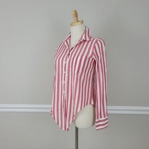 J.Crew Fit Flare Button Down Stripes Shirt Top